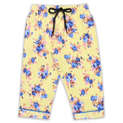 Boys Yellow Floral Co-ord Set – Soft Rayon Shirt & Pant Set