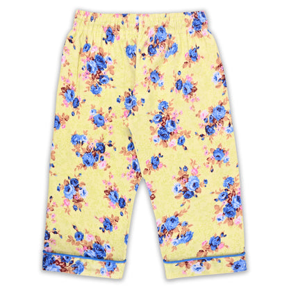 Boys Yellow Floral Co-ord Set – Soft Rayon Shirt & Pant Set