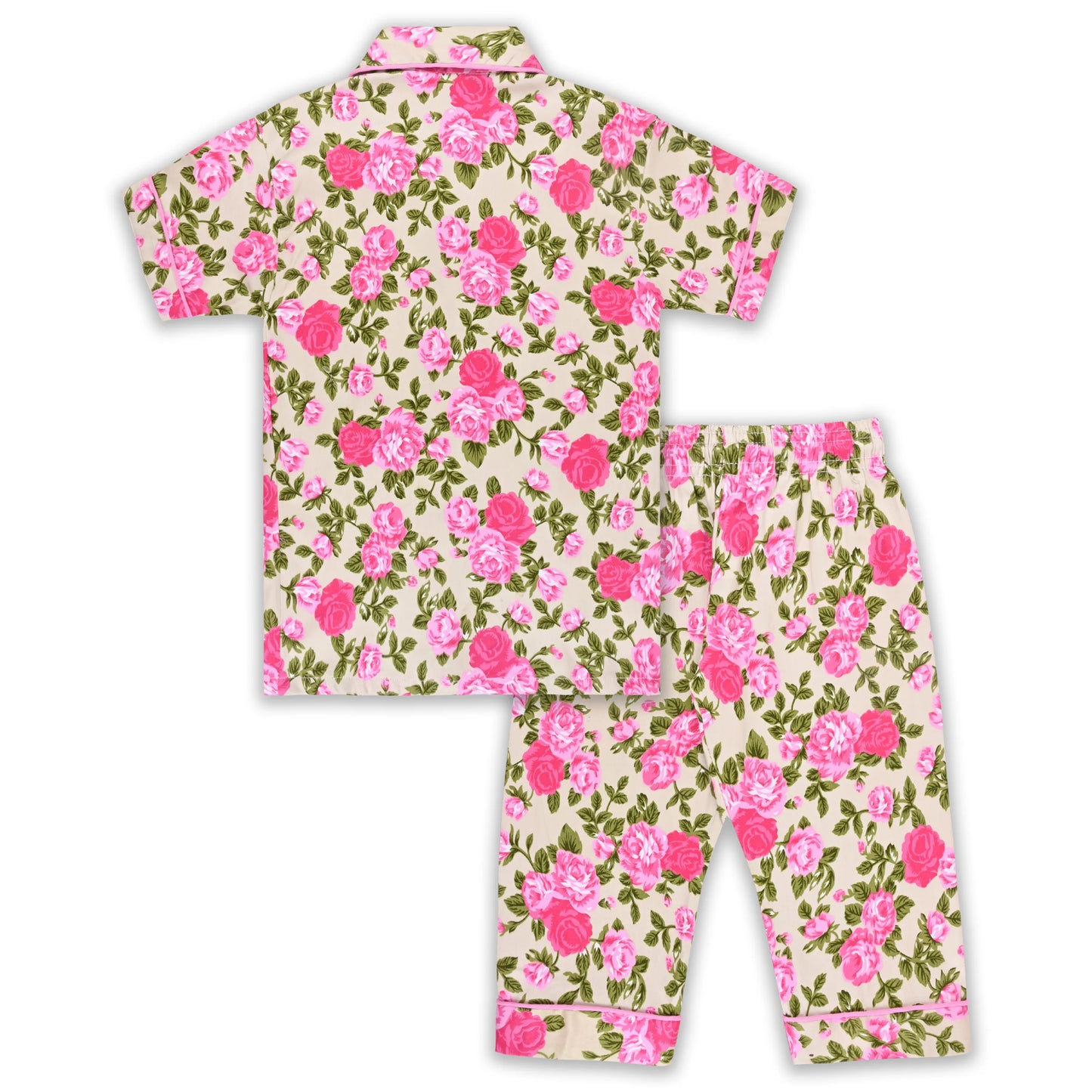 Boys Yellow Floral Co-ord Set – Soft Rayon Shirt & Pant Set