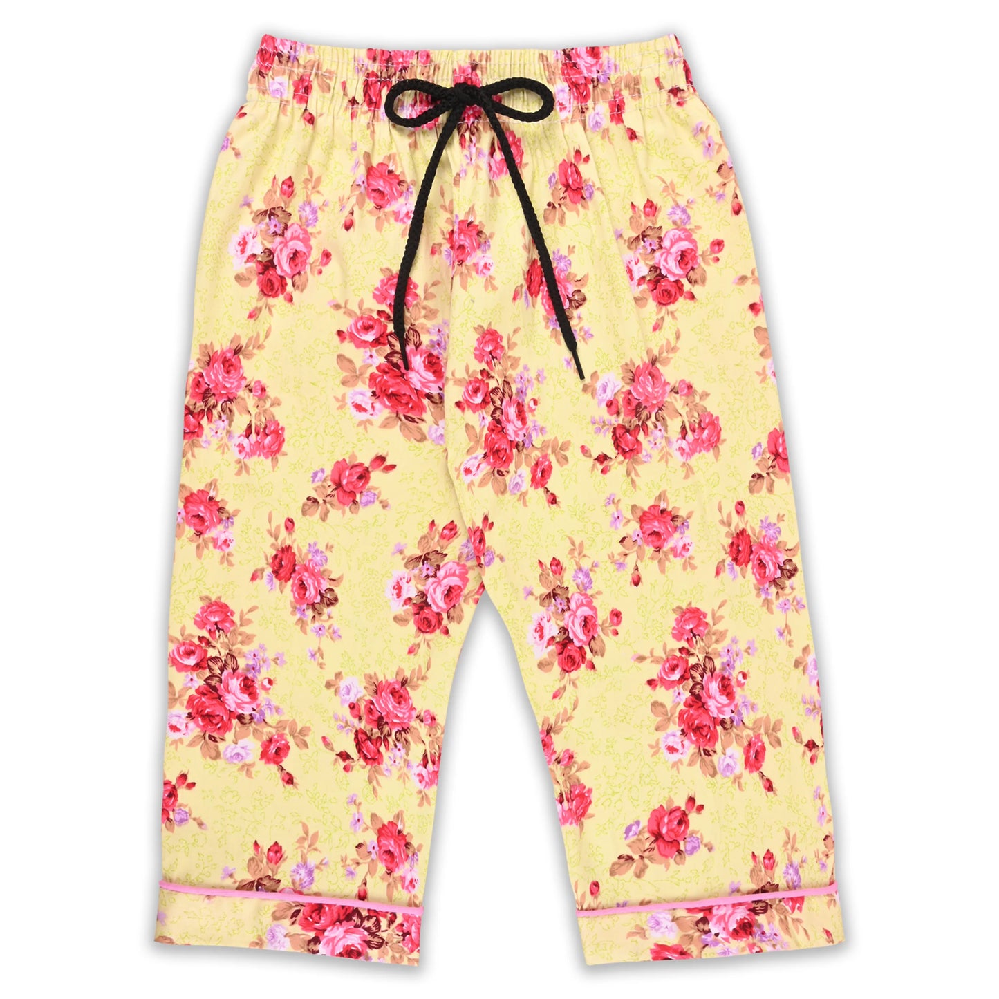 Boys Yellow Floral Co-ord Set – Soft Rayon Shirt & Pant Set