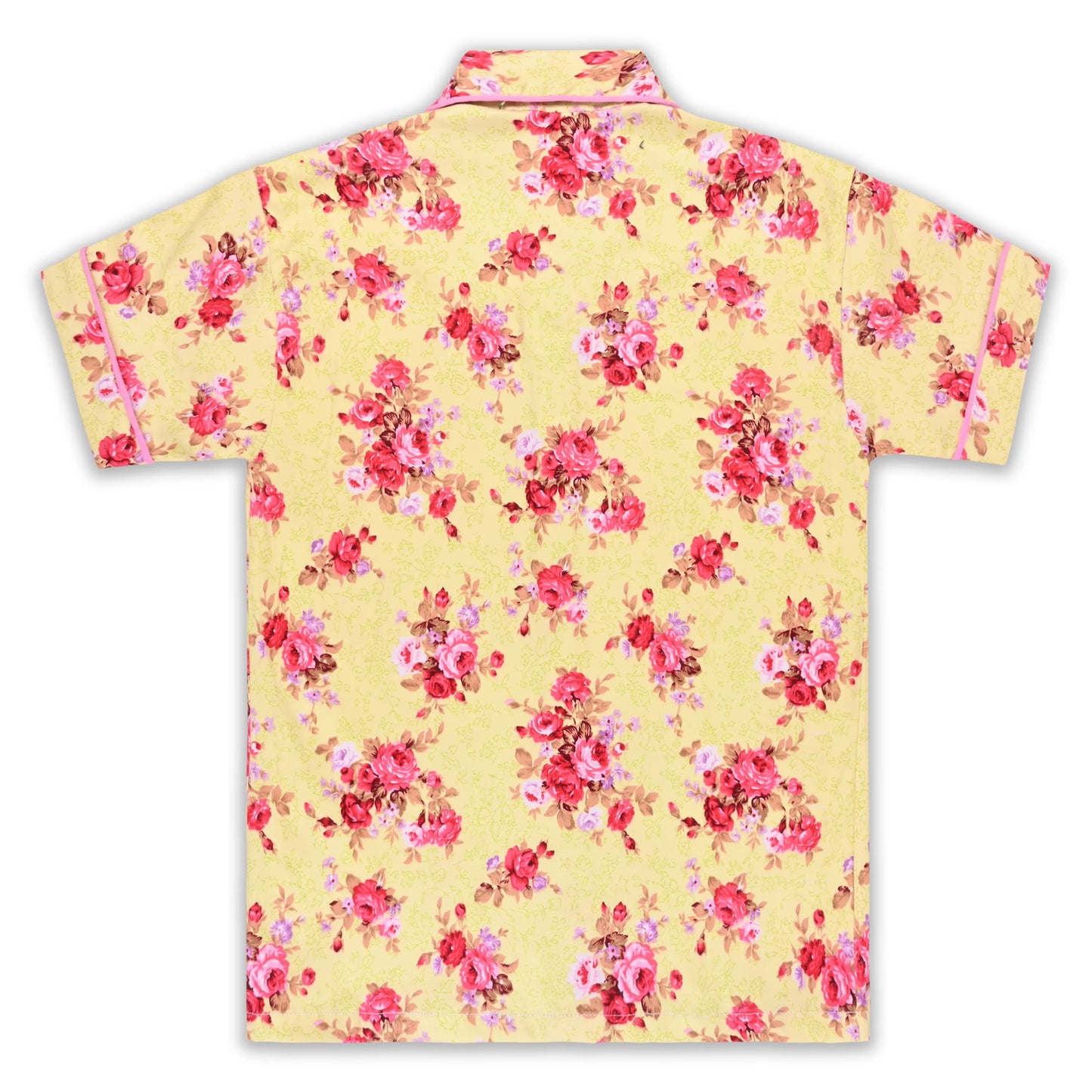 Boys Yellow Floral Co-ord Set – Soft Rayon Shirt & Pant Set