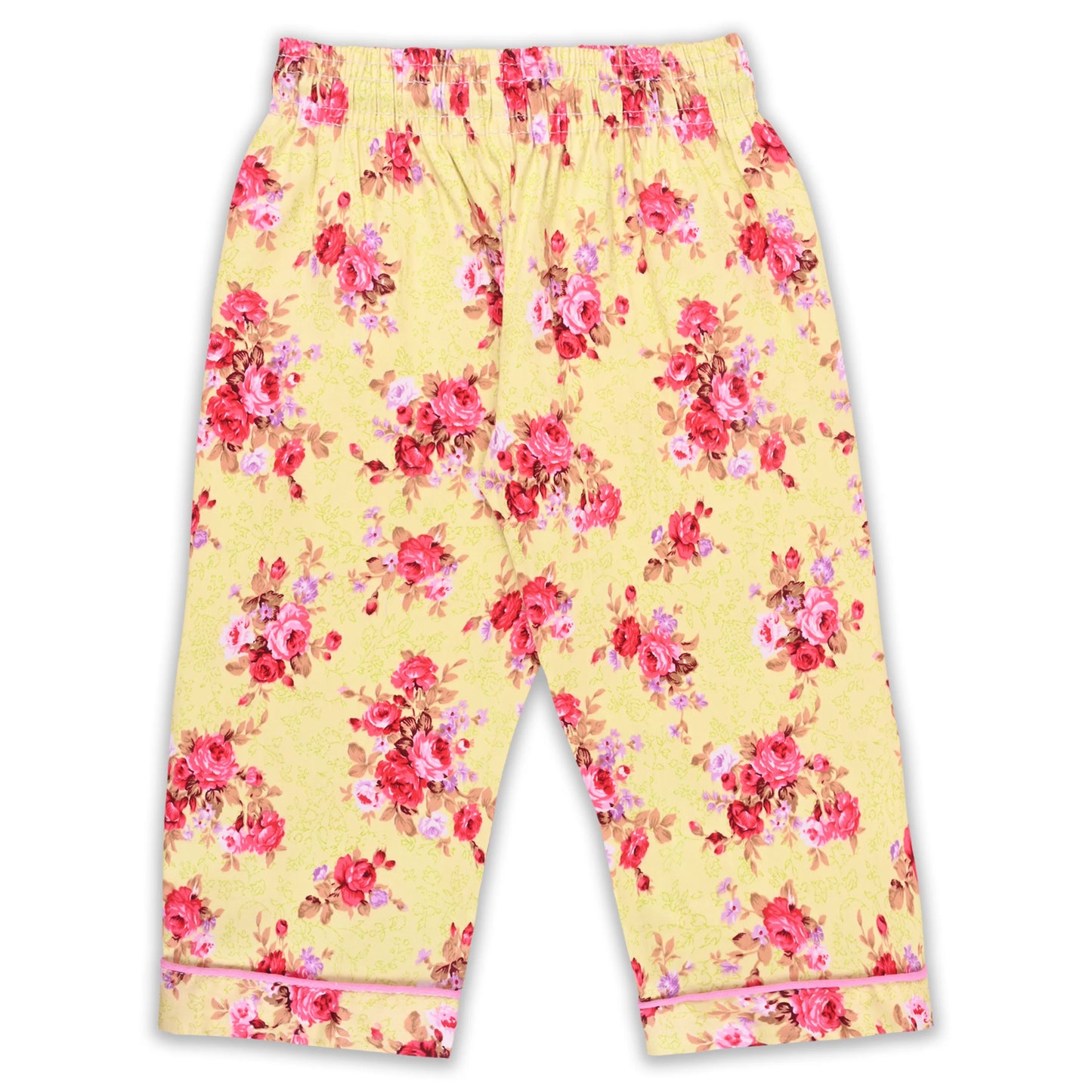 Boys Yellow Floral Co-ord Set – Soft Rayon Shirt & Pant Set