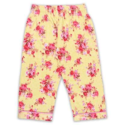 Boys Yellow Floral Co-ord Set – Soft Rayon Shirt & Pant Set