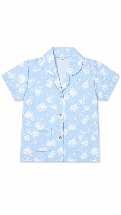 Girls Cotton Floral Night Suit Set – Blossom Print