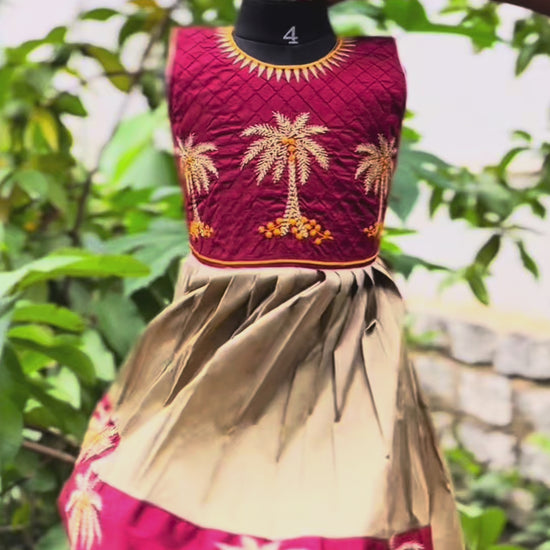Buy Premium Maroon Baby Girl Ethnic Dress Online| Navratri Girls Dress