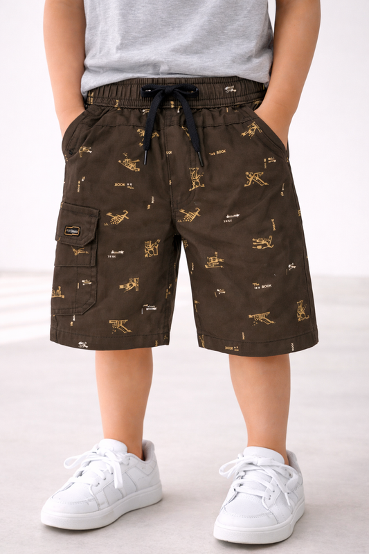 Boys Cotton Cargo Summer Printed Shorts