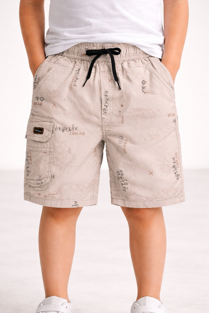 Boys Cotton Cargo Summer Printed Shorts