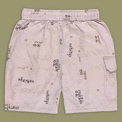 Boys Cotton Cargo Summer Printed Shorts