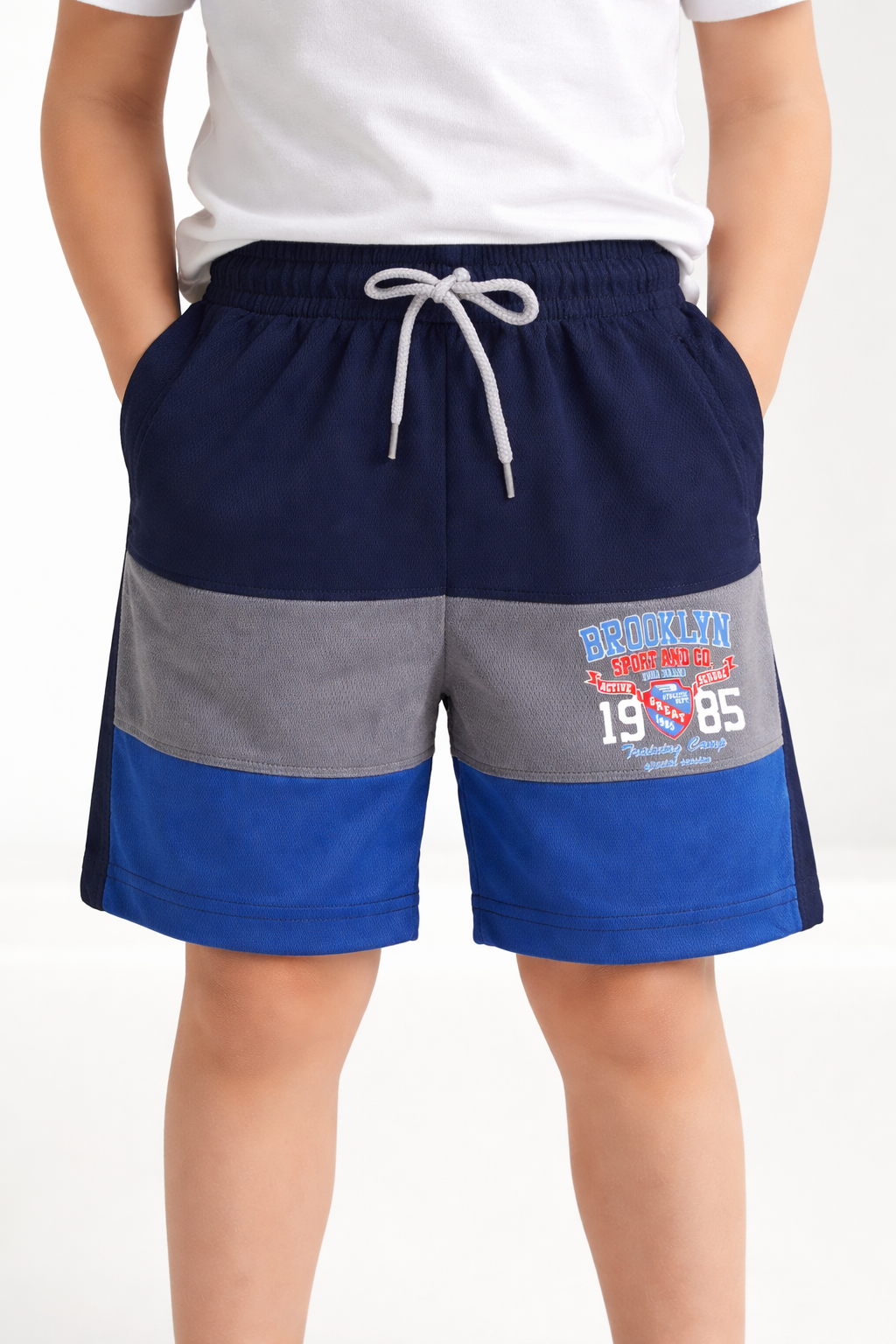 Boys Sporty Striped Printed Shorts