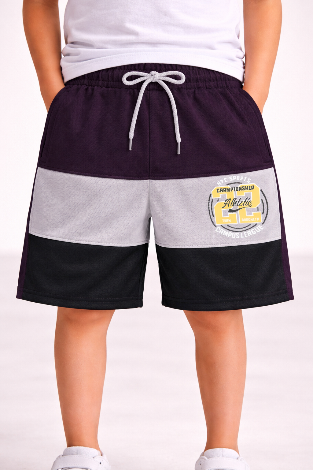 Boys Sporty Striped Printed Shorts