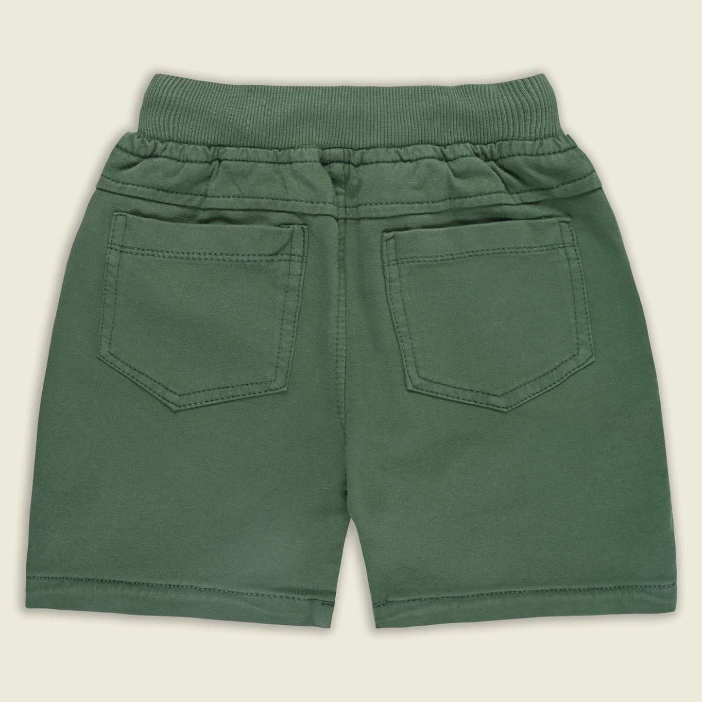 Boys Cotton Denim Solid Casual Shorts with Drawstring Waist