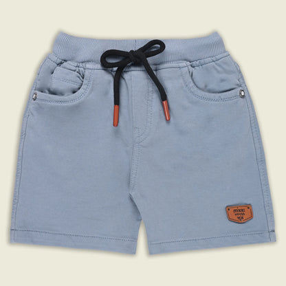 Boys Cotton Denim Solid Casual Shorts with Drawstring Waist