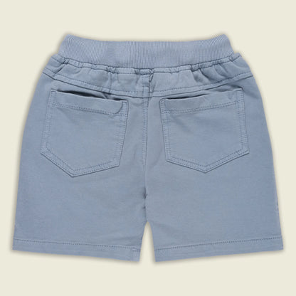 Boys Cotton Denim Solid Casual Shorts with Drawstring Waist