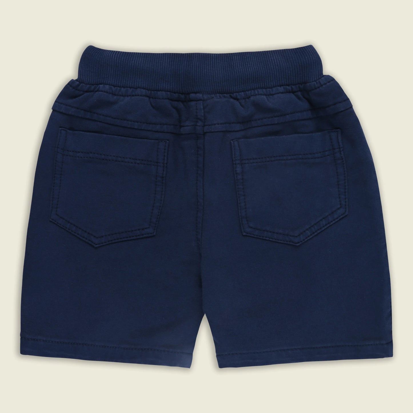 Boys Cotton Denim Solid Casual Shorts with Drawstring Waist