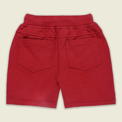 Boys Cotton Denim Solid Casual Shorts with Drawstring Waist