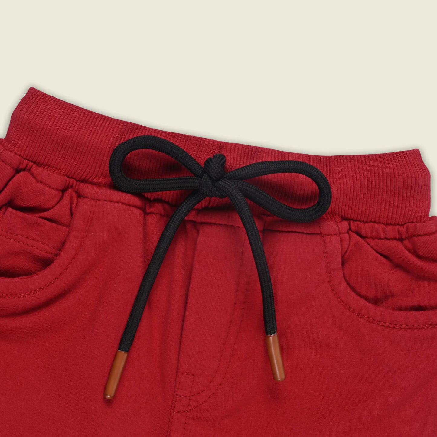 Boys Cotton Denim Solid Casual Shorts with Drawstring Waist