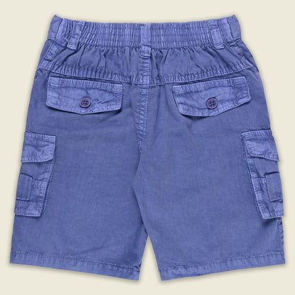 Boys Cotton Denim Cargo Shorts with Button Closure & Utility Pockets
