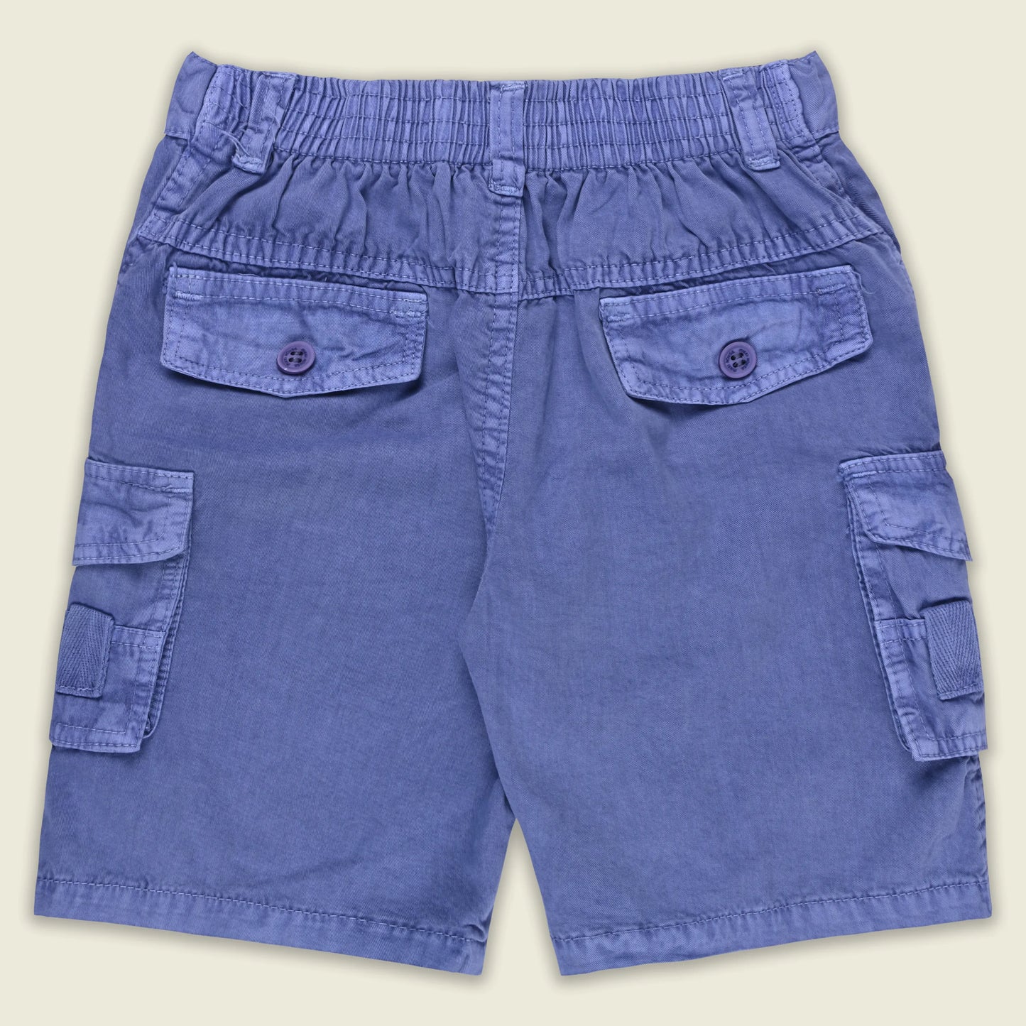 Boys Cotton Denim Cargo Shorts with Button Closure & Utility Pockets