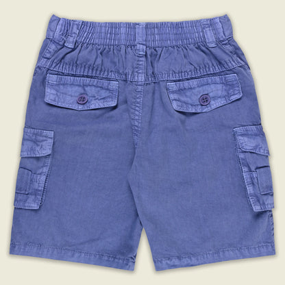 Boys Cotton Denim Cargo Shorts with Button Closure & Utility Pockets
