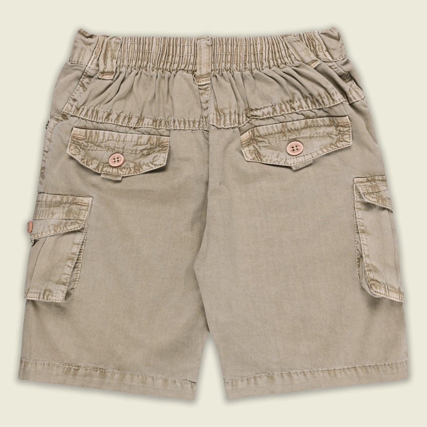 Boys Cotton Denim Cargo Shorts with Button Closure & Utility Pockets