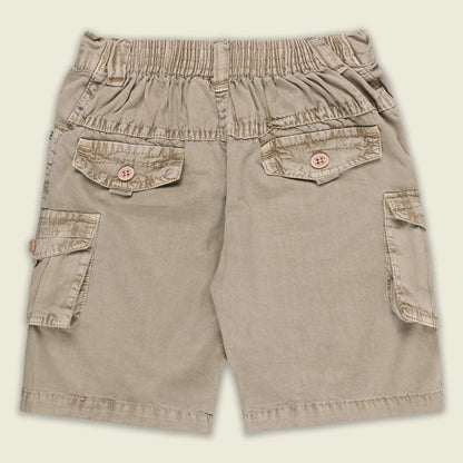 Boys Cotton Denim Cargo Shorts with Button Closure & Utility Pockets