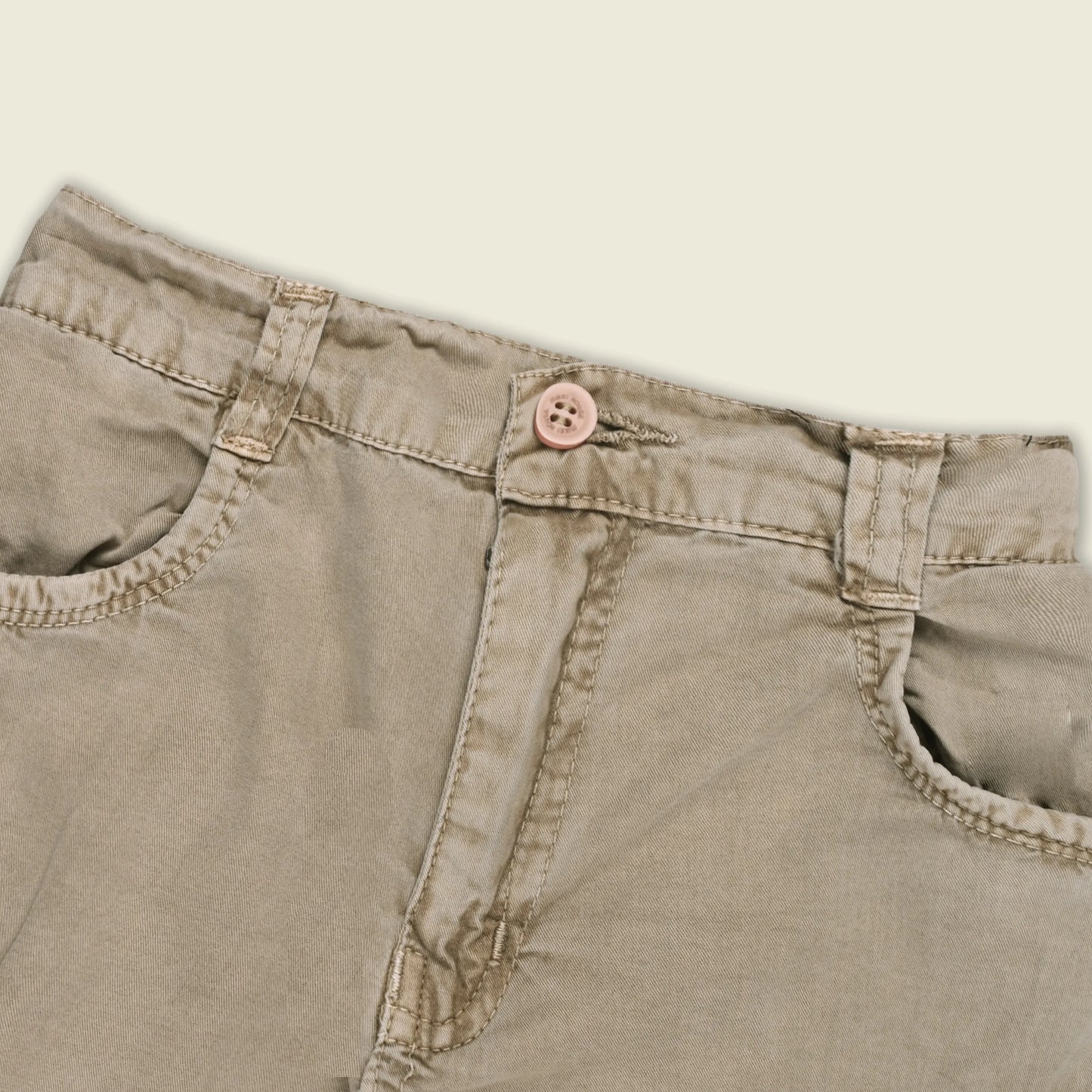 Boys Cotton Denim Cargo Shorts with Button Closure & Utility Pockets
