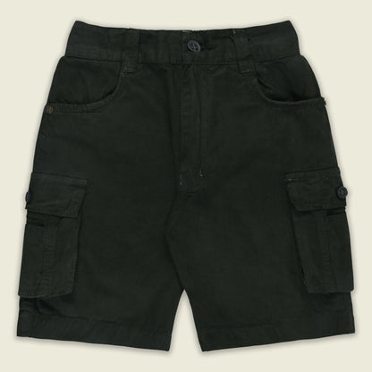 Boys Cotton Denim Cargo Shorts with Button Closure & Utility Pockets