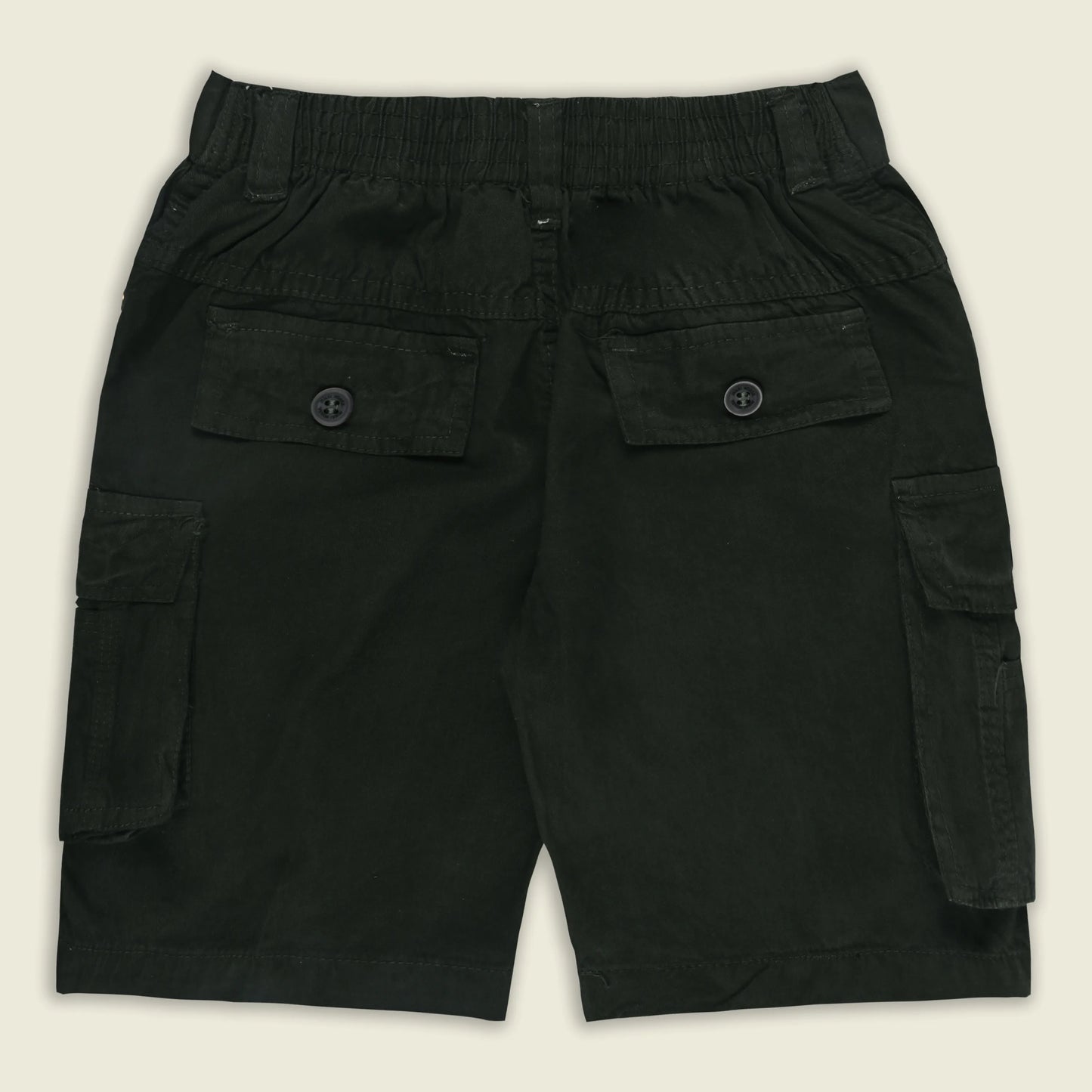 Boys Cotton Denim Cargo Shorts with Button Closure & Utility Pockets