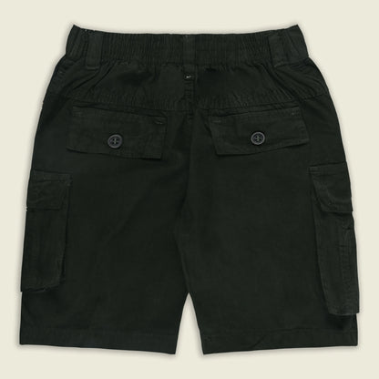 Boys Cotton Denim Cargo Shorts with Button Closure & Utility Pockets