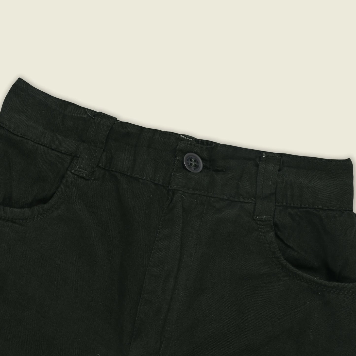 Boys Cotton Denim Cargo Shorts with Button Closure & Utility Pockets