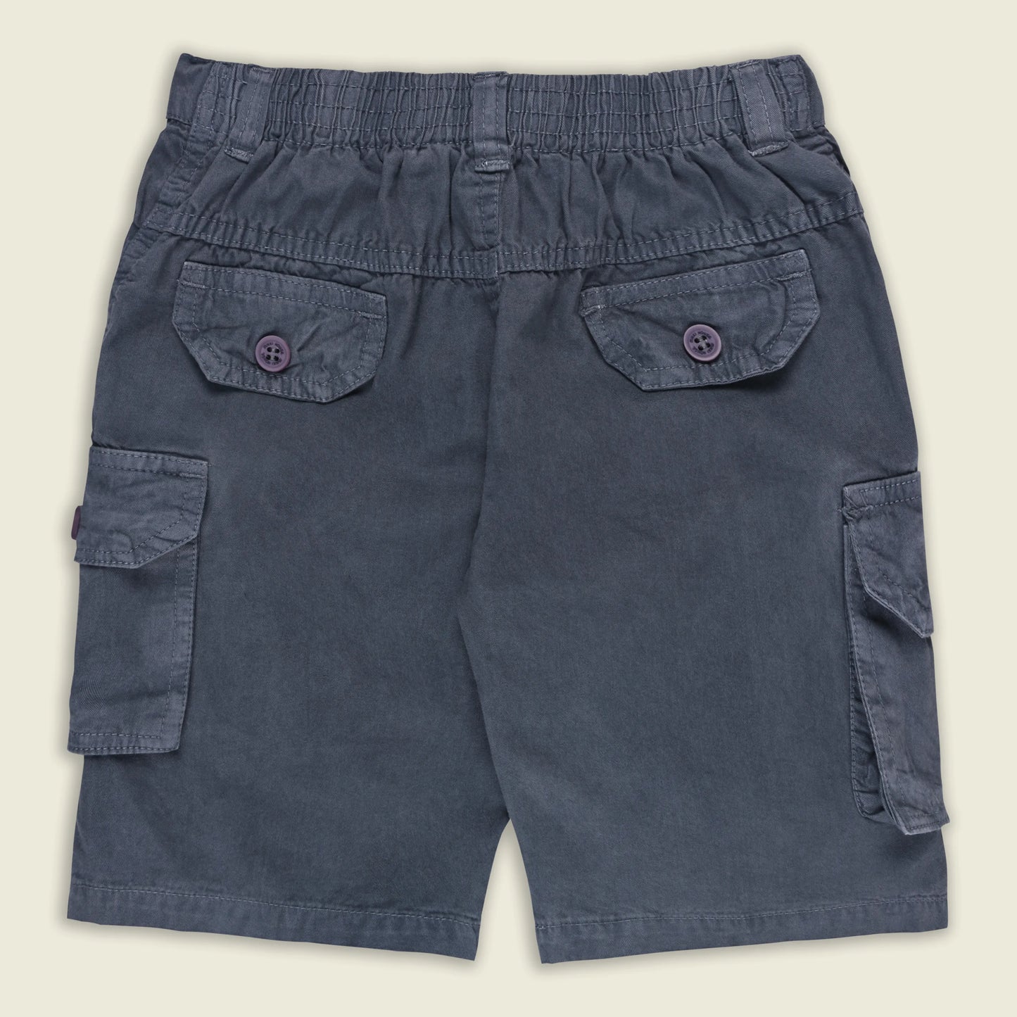 Boys Cotton Denim Cargo Shorts with Button Closure & Utility Pockets