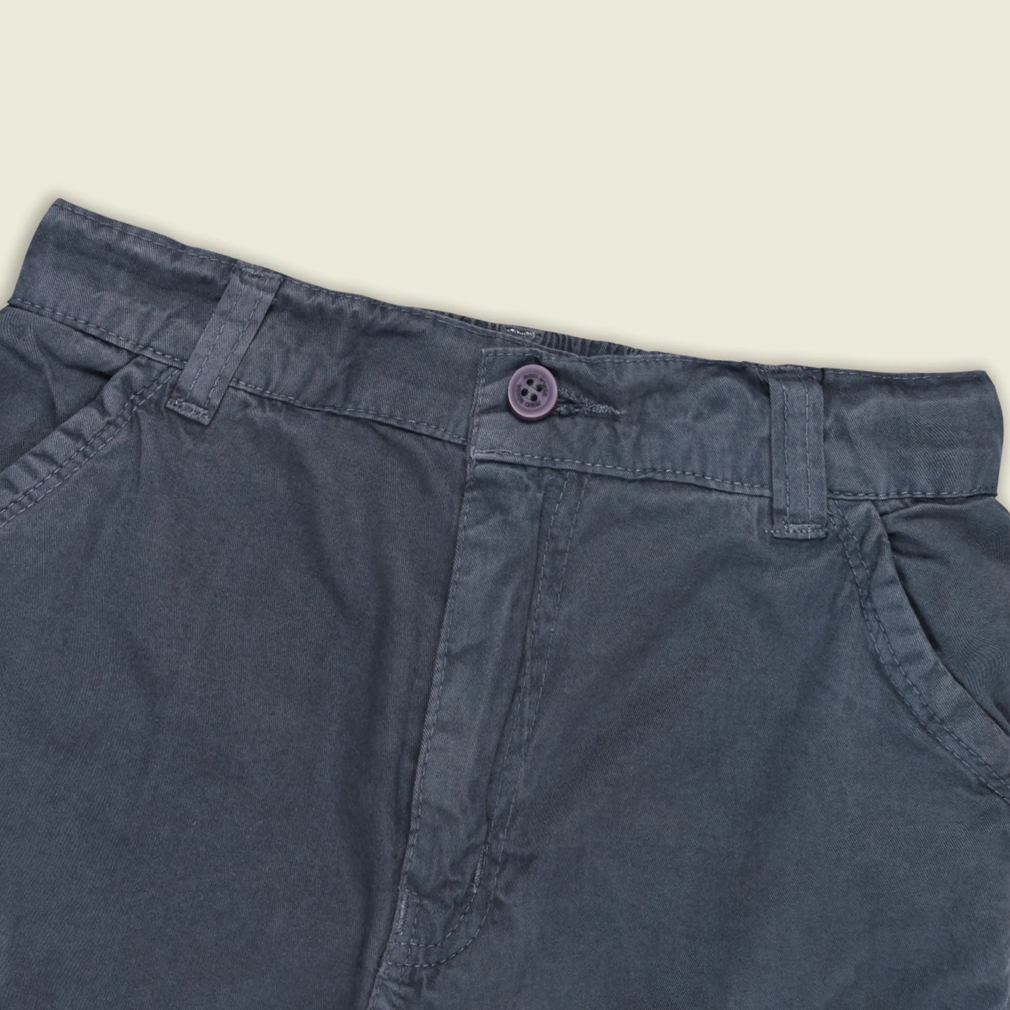 Boys Cotton Denim Cargo Shorts with Button Closure & Utility Pockets