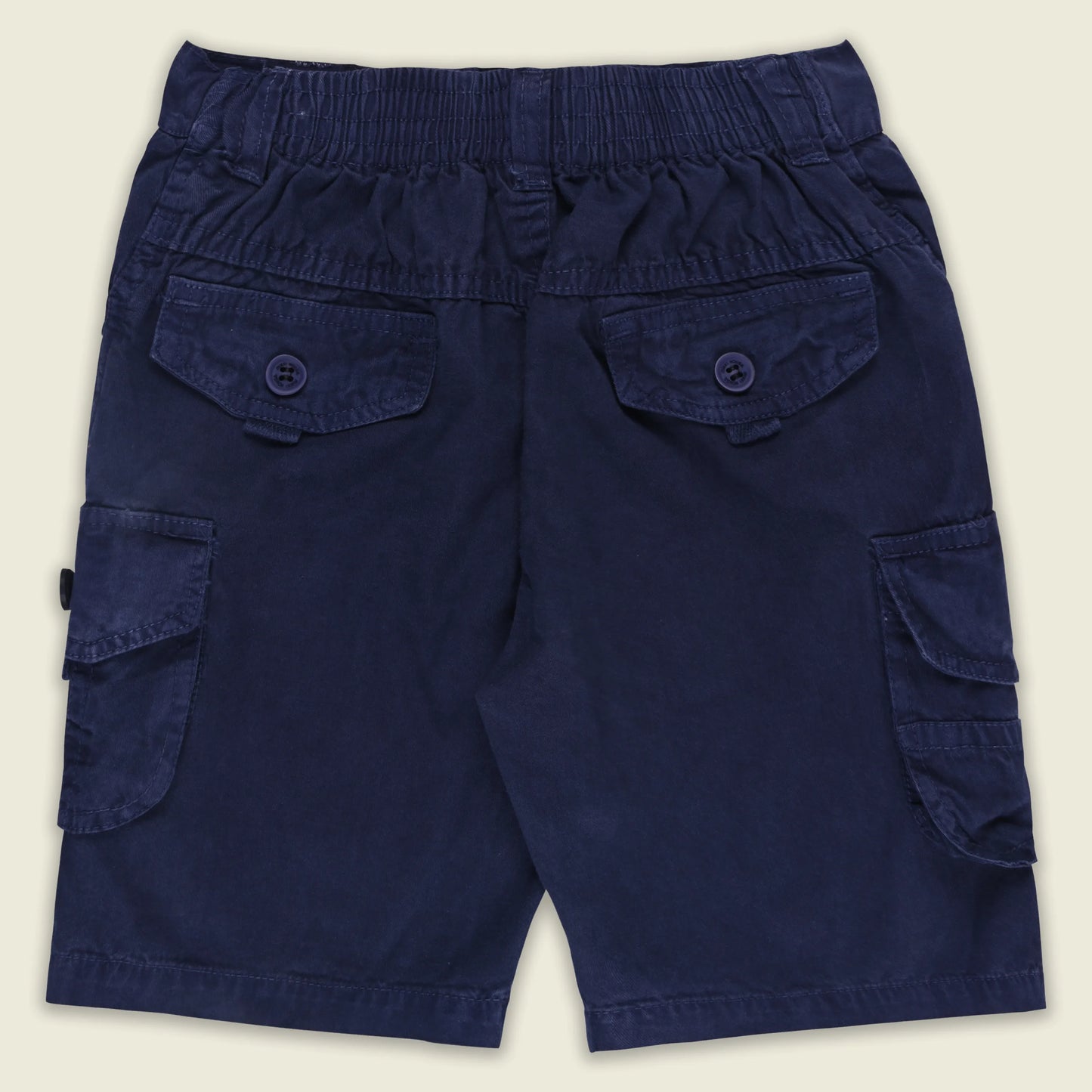 Boys Cotton Denim Cargo Shorts with Button Closure & Utility Pockets