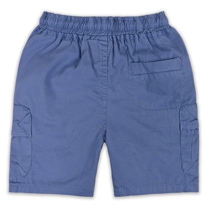 Boys Cotton Denim Cargo Shorts with Drawstring Waist