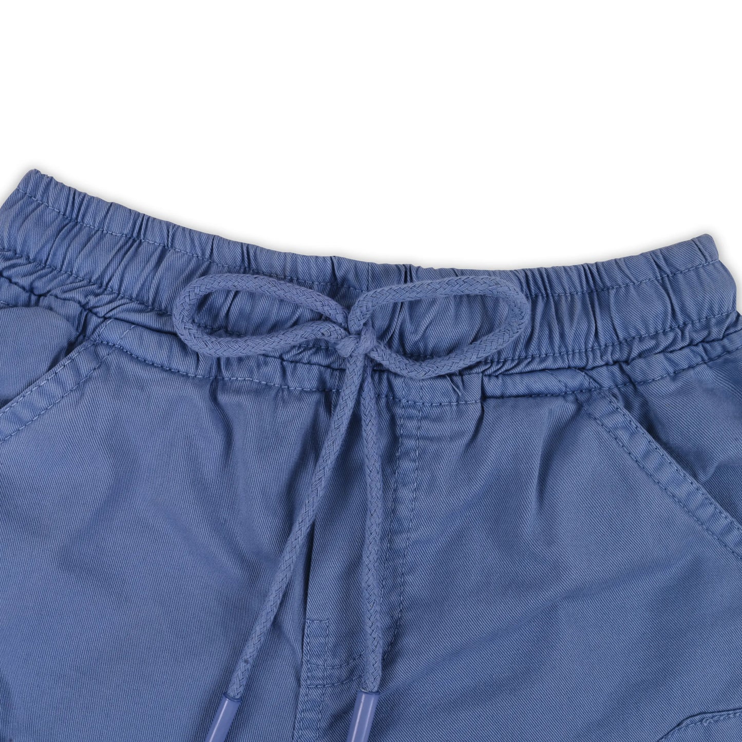 Boys Cotton Denim Cargo Shorts with Drawstring Waist