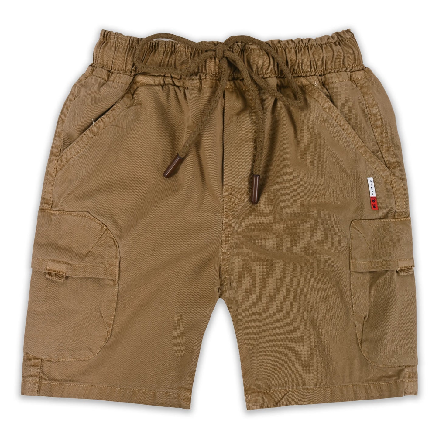 Boys Cotton Denim Cargo Shorts with Drawstring Waist