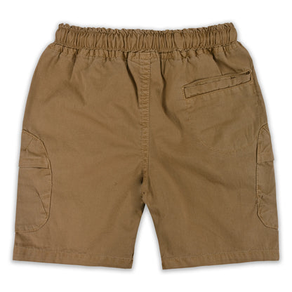 Boys Cotton Denim Cargo Shorts with Drawstring Waist