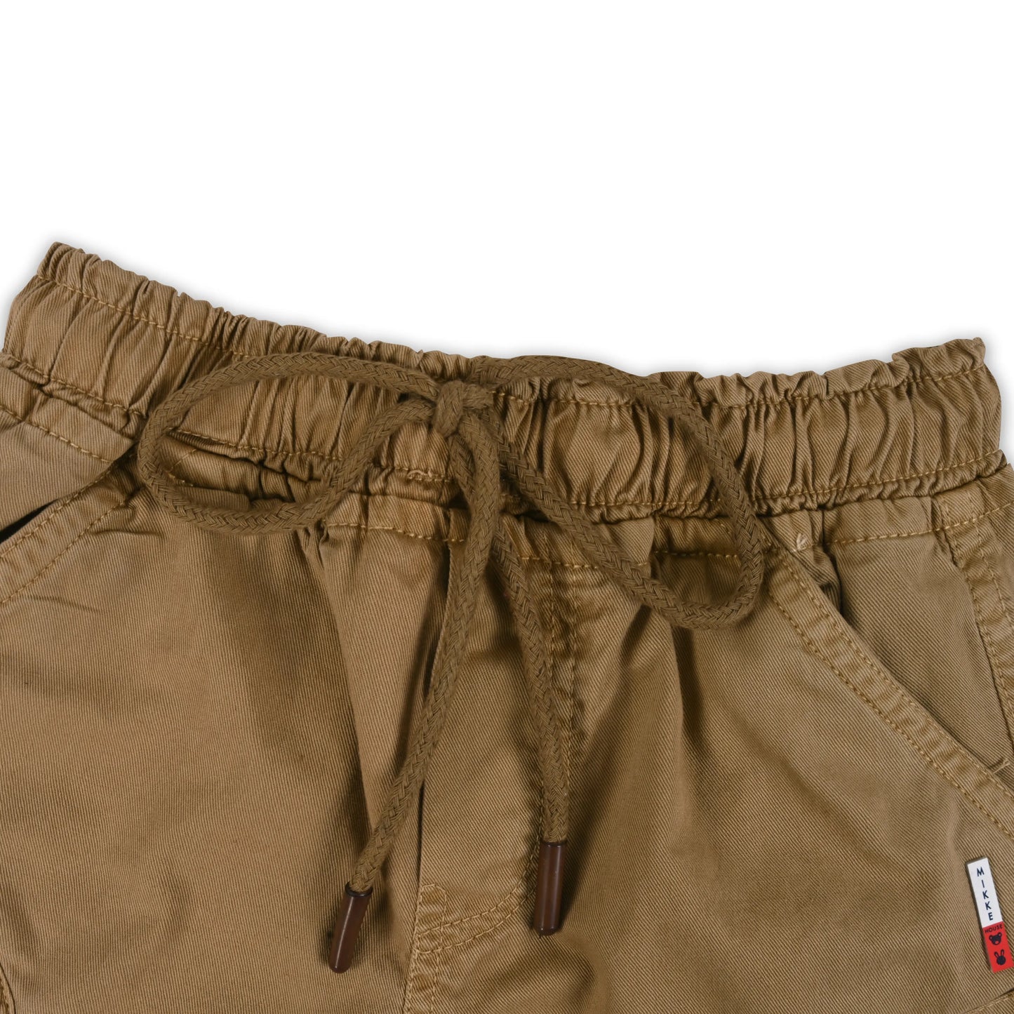 Boys Cotton Denim Cargo Shorts with Drawstring Waist