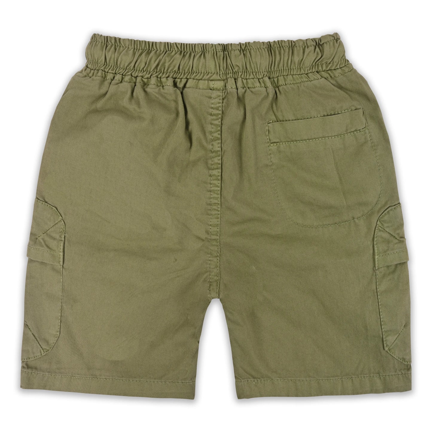Boys Cotton Denim Cargo Shorts with Drawstring Waist