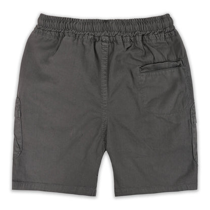 Boys Cotton Denim Cargo Shorts with Drawstring Waist