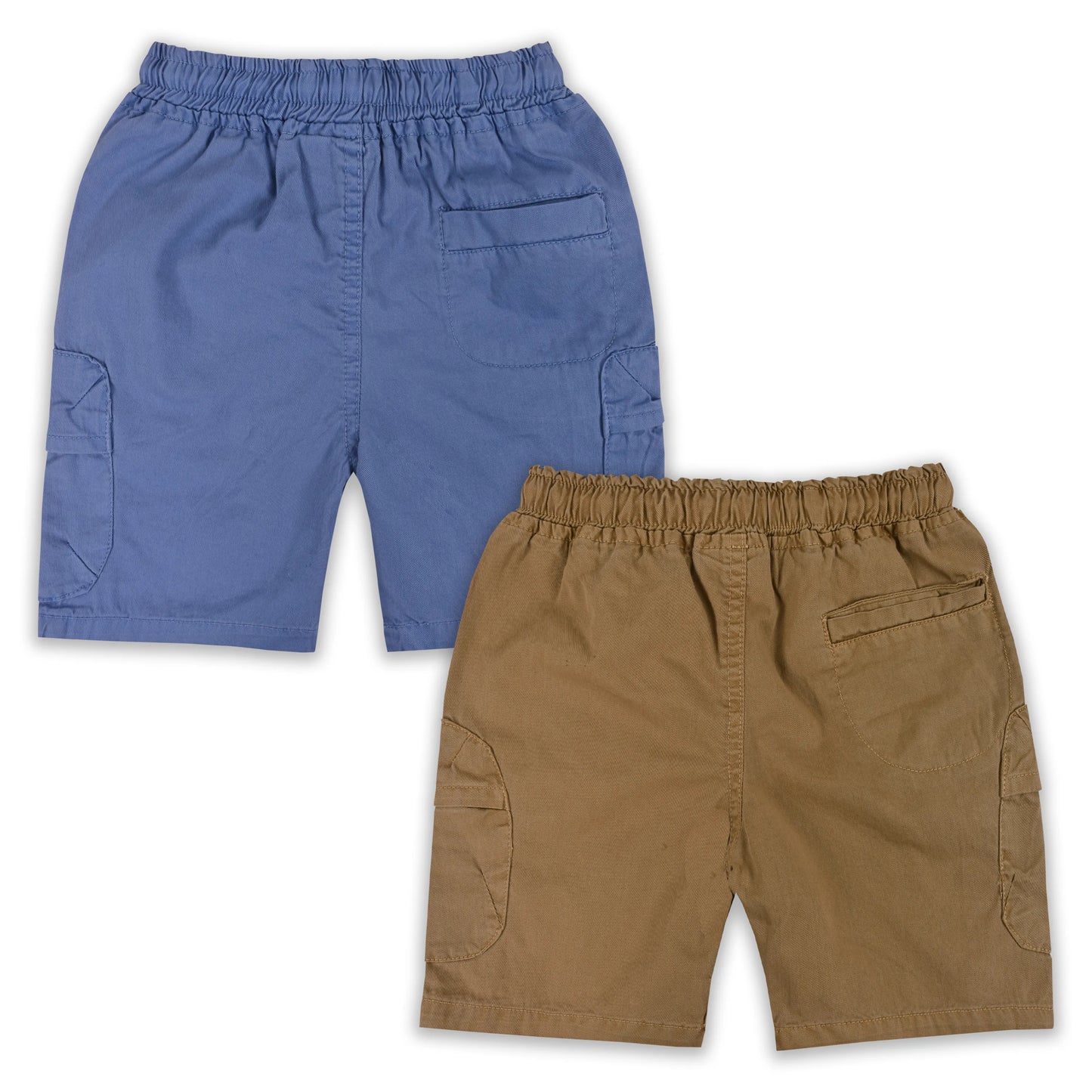 Boys Cotton Cargo Shorts Pack of 2 with Drawstring Waist | Casual Kids Summer Wear