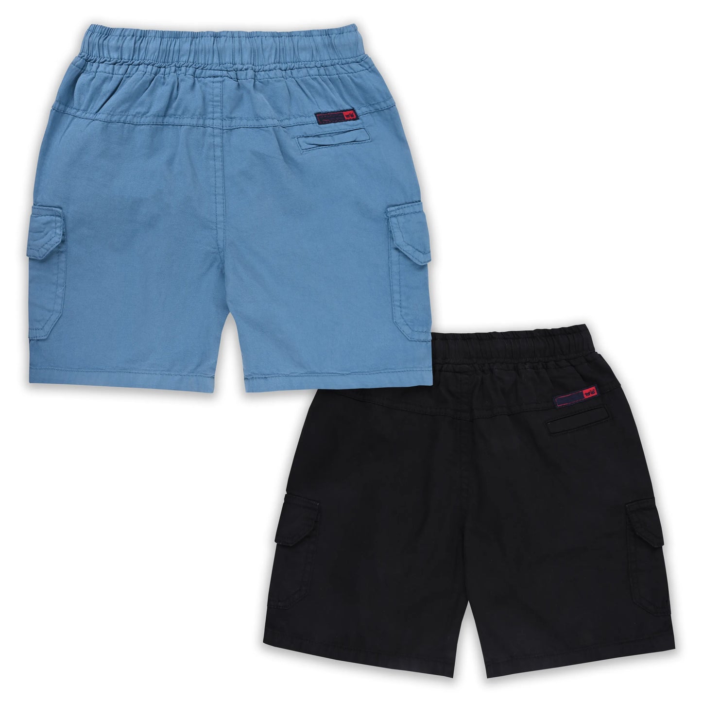 Boys Cotton Cargo Shorts Pack of 2 with Drawstring Waist | Casual Kids Summer Wear