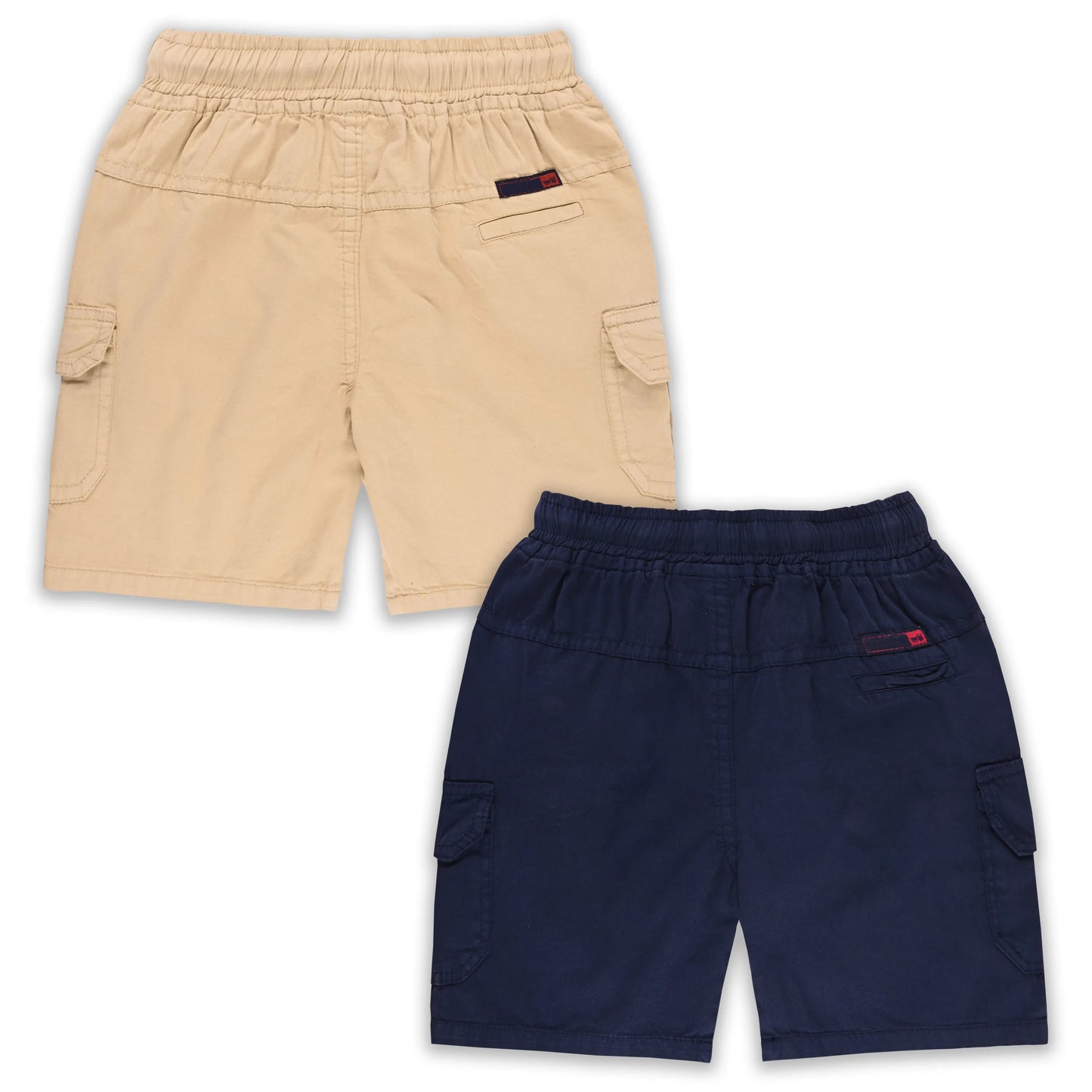 Boys Cotton Cargo Shorts Pack of 2 with Drawstring Waist | Casual Kids Summer Wear