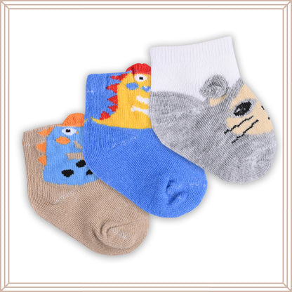Set of 3 Infants Cartoon Cotton Socks