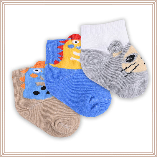 Set of 3 Infants Cartoon Cotton Socks