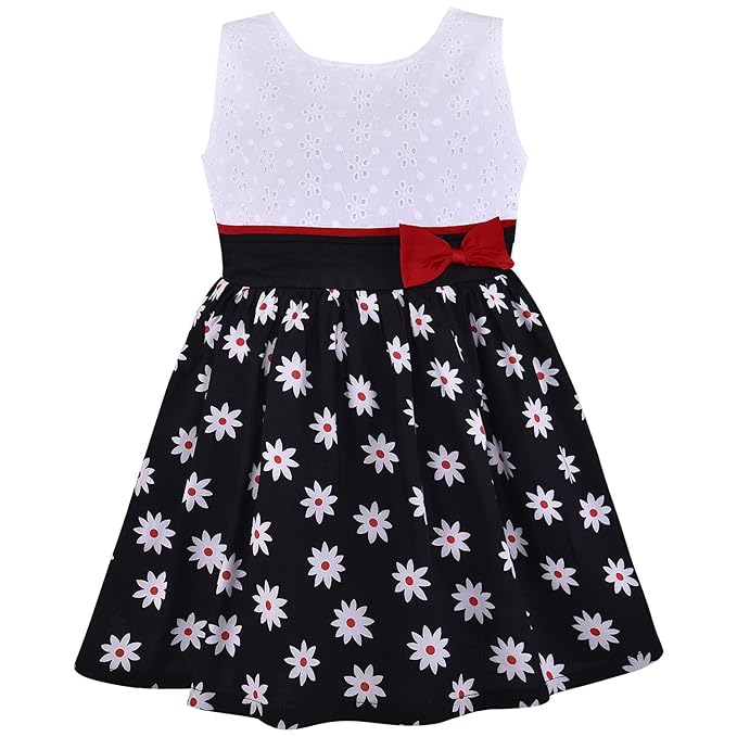 Girls Pure Cotton Floral Printed Summer Dress