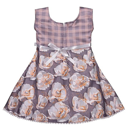 Girls Floral Print Full Sleeve Fit and Flare Frock Dress
