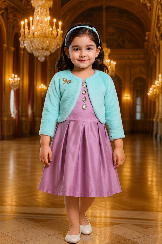 Girls Full Sleeve Solid Fit and Flare Dress