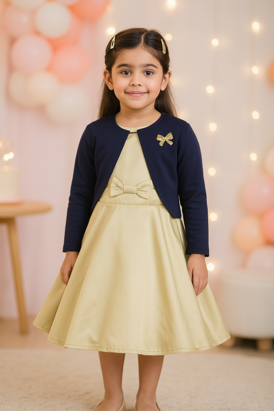 Girls Full Sleeve Solid A-Line Frock Dress