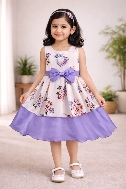 Wish Karo Baby Girls Cotton Frock Dress-(stn745pplnw)